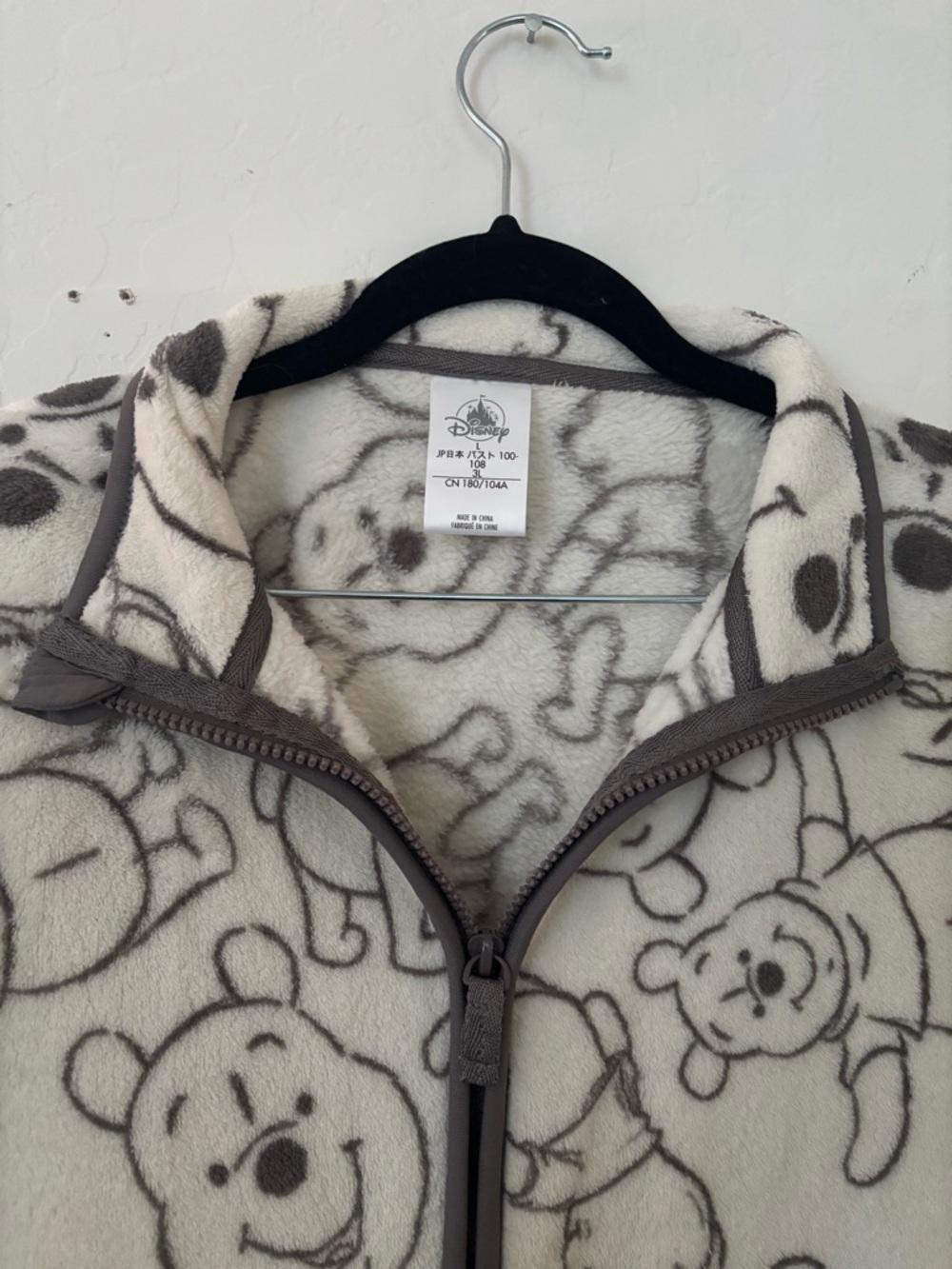 Disney Cream Winnie the Pooh Full‑Zip Fleece Jacket - Picture 3 of 5